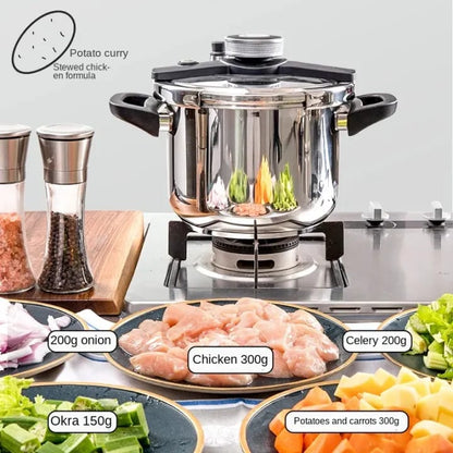 Knob-Type Stainless Steel Pressure Cooker 9L