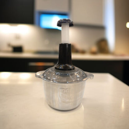 Hand Pressure Vegetable Chopper Steel Bowl