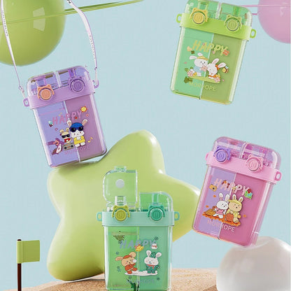 Double Drinking Straw Bottle-Ferozi