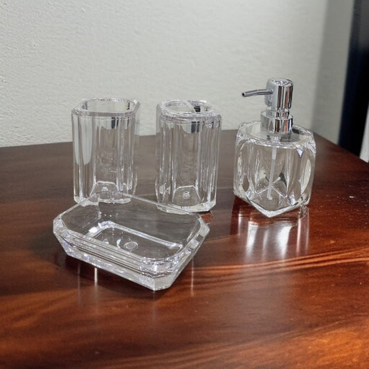 4 Pc Acrylic Bath Set