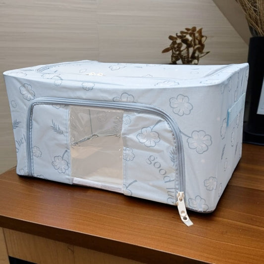 Foldable Clothes Storage Box (24L)-Light  Blue