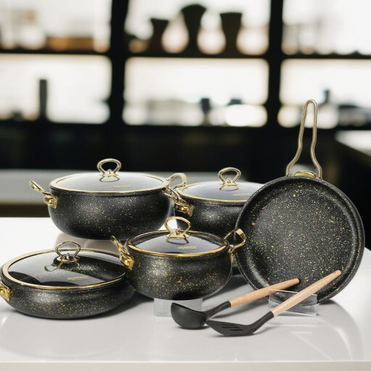 11 Piece Granite Coating Cookware Set