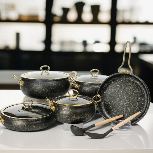 11 Piece Granite Coating Cookware Set