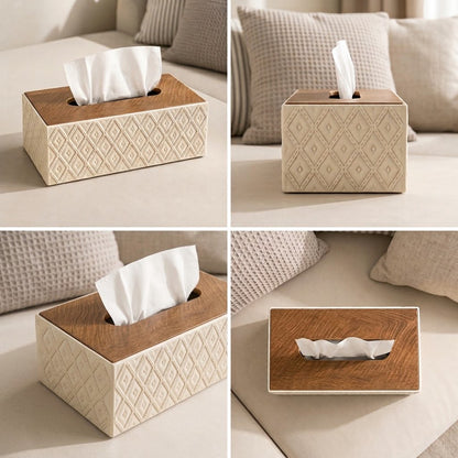 Decorative Tissue Box-Offwhite