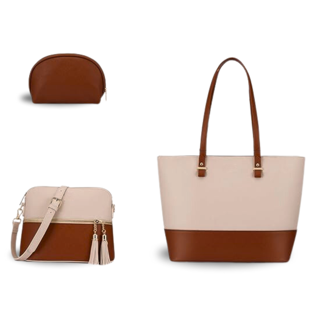 BELLA 3PC - BEIGE & BROWN
