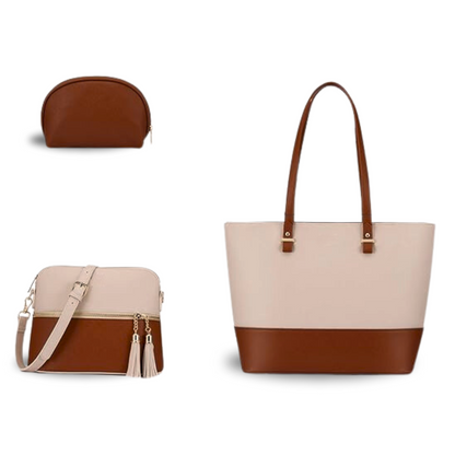 BELLA 3PC - BEIGE & BROWN