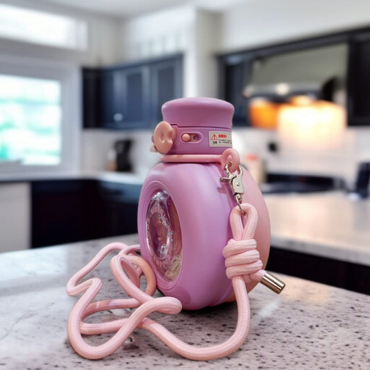 Round  Double Drink Water Bottle-Purple & Pink